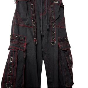 Tripp NYC Black and Red Cargo Pants Unisex